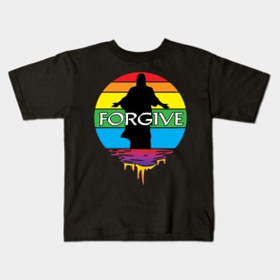 Jesus Forgive Rainbow Sunset Kids T-Shirt